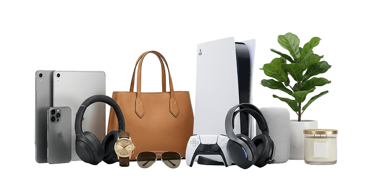 Various products including electronics, fashion, gaming and more